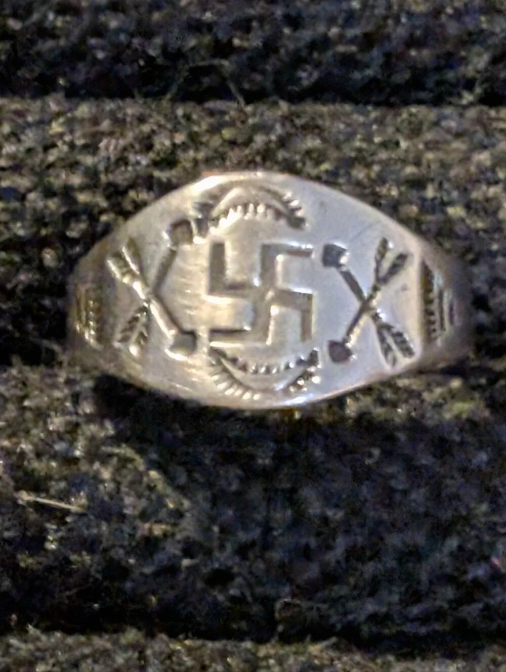 ​✨Rare Vintage Native American Silver Whirling Log Ring Fred Harvey Size 7.5